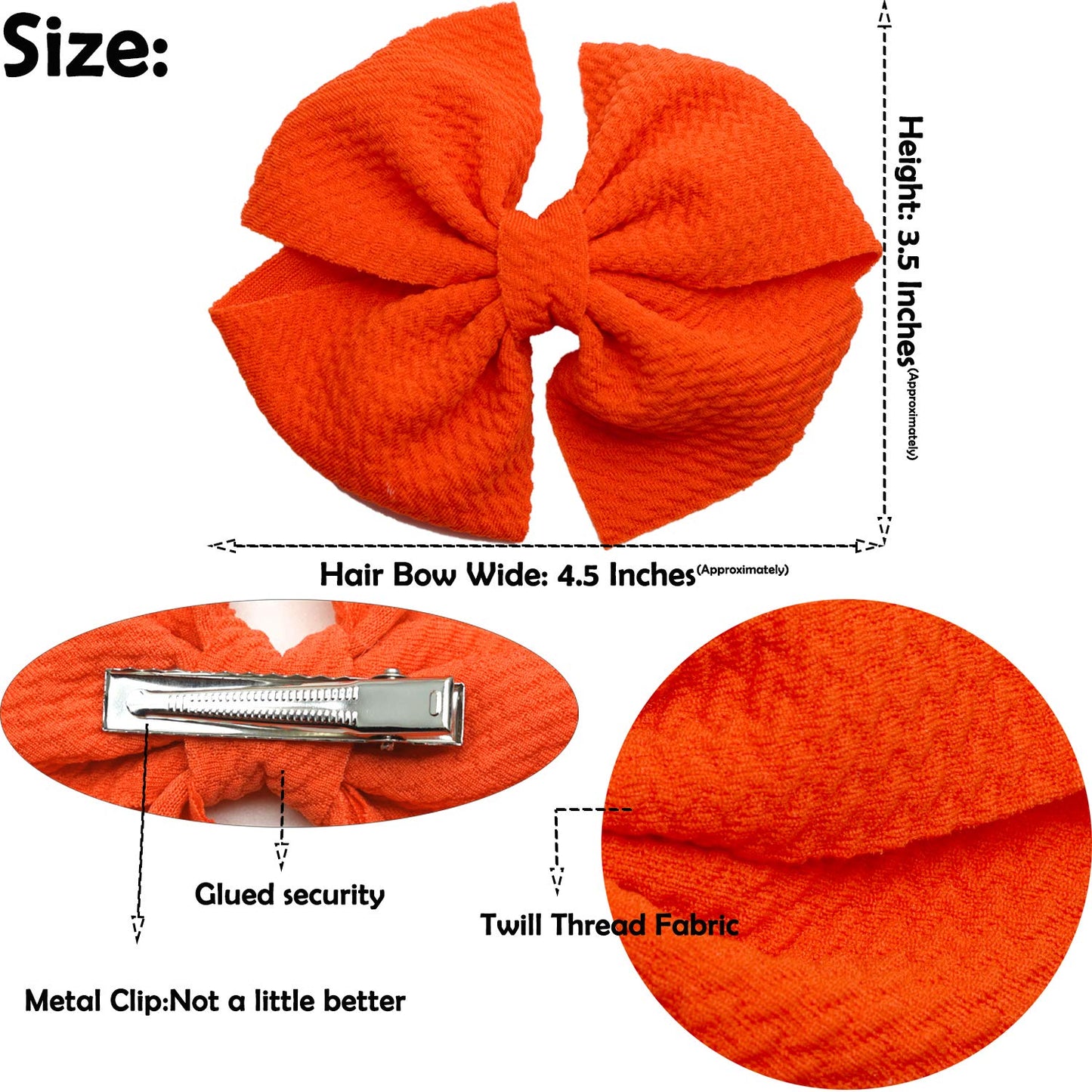 C  Llot 40 Pieces 4' Hair Bows Alligator Hair Clips For Baby Girls Toddlers Children Photographic Hair Accessories (20 Colors I