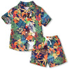 Hintina Toddler Infant Baby Boy Shorts Set Hawaiian Outfit Short Sleeve Palm Leaf Shirt Summer Clothes Set Suit 18-24 Months