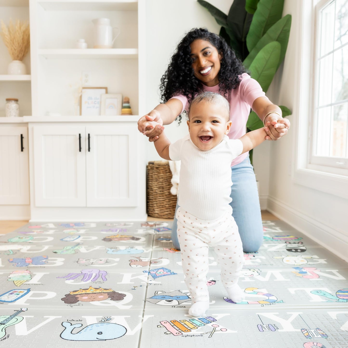 Regalo 77'X71' Extra Large Alphabet Play Mat For Babies And Toddlers, Alphabet Animal And Object Learning Mat, Non-Toxic Water