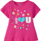 Zutano Baby Girls' I Heart U Screen Swing Tee, Fuchsia, 24 Months