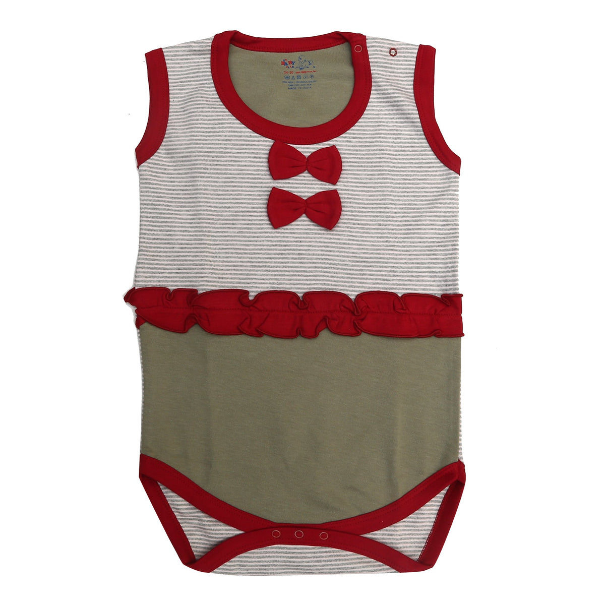 Kaboos 100% Cotton Multicoloured Bodysuit For Baby Girl (1218 Years)