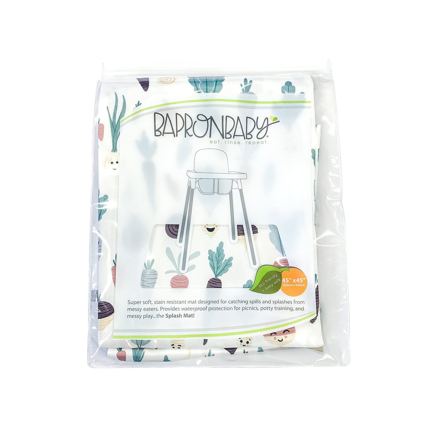Bapronbaby Root Veggies Splash Mat - Waterproof Catch-All For Under High Chairs, Floors, Tables, Playtime Or Arts & Crafts - Mac