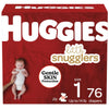 Baby Diapers Size 1, 76Ct, Huggies Little Snugglers, Gentle Skin Protection