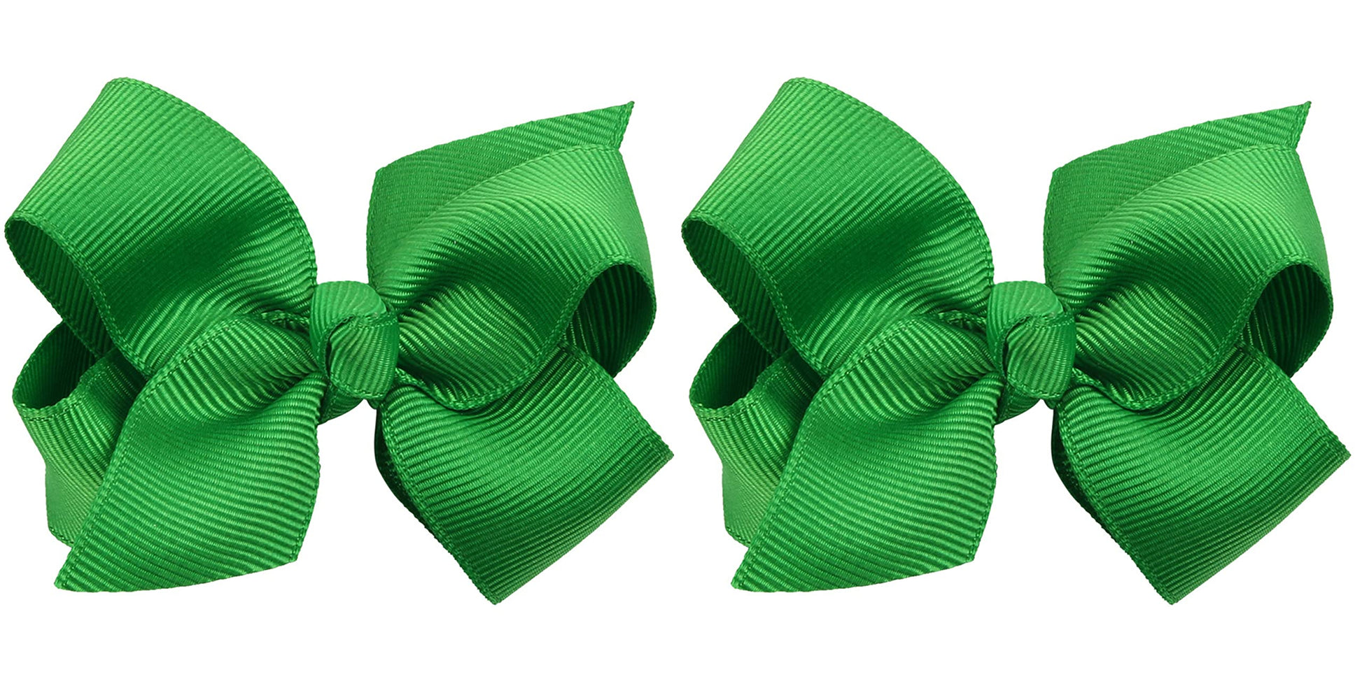 Zoonai 3 Inch Baby Girl Hair Bows Boutique Hair Clip Teens Toddlers Hairpin Headwear - Set Of 2 (Green)