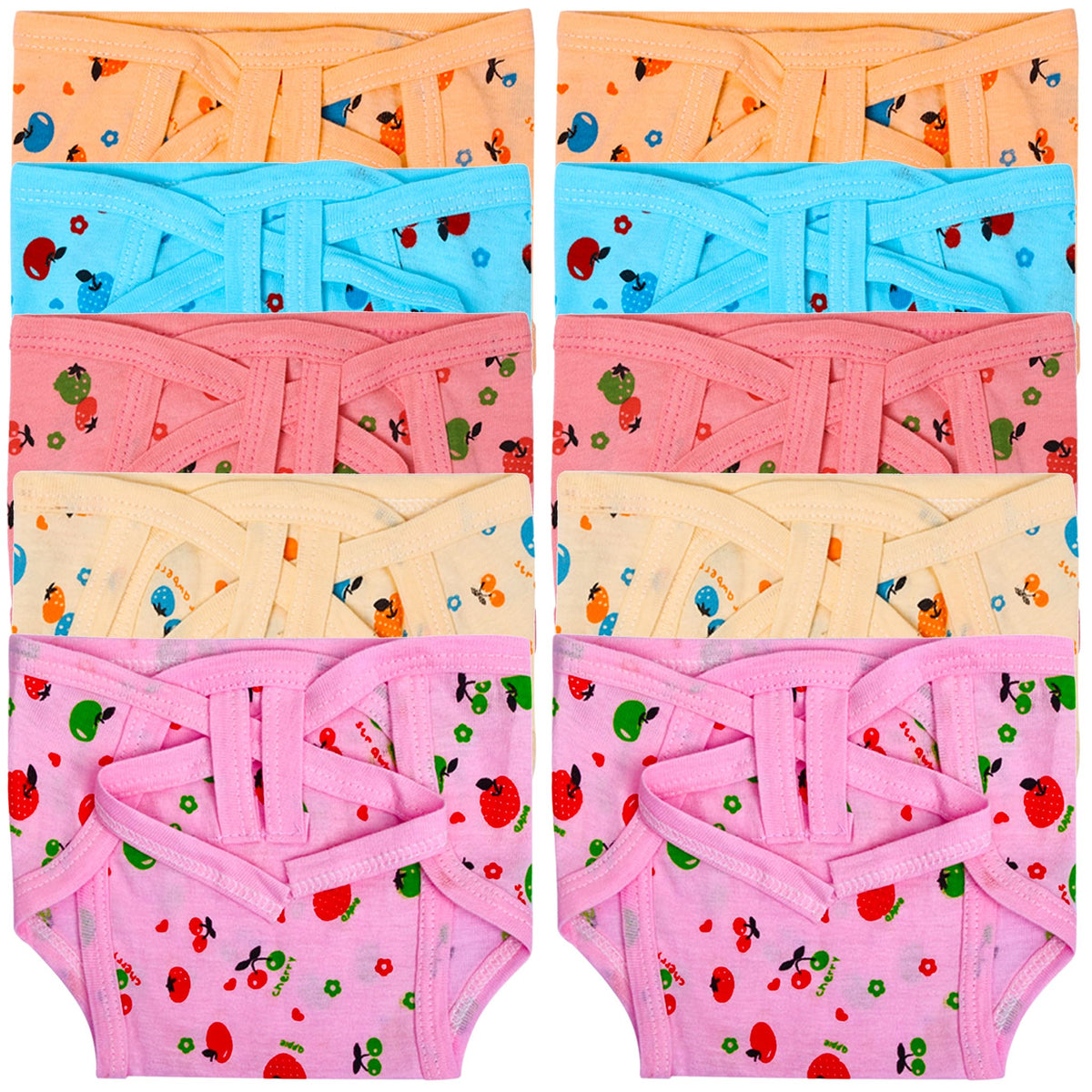 Don Care Cotton Nappies For Newborn Baby 06 Months Soft Washable Reusable UShaped Langots Cloth Diapers For Babies Unisex Pack
