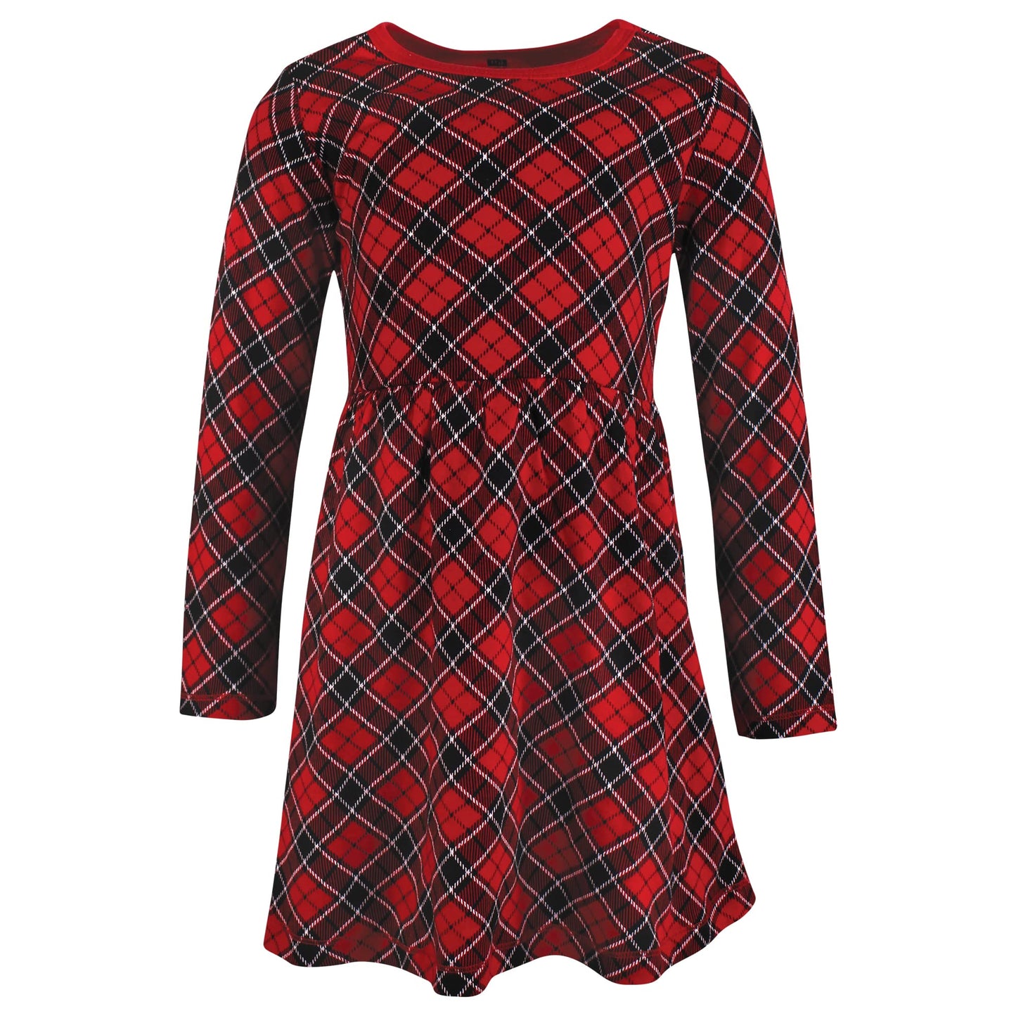 Hudson Baby Baby Girls Cotton Dresses Casual Dress, Black Red Plaid, 12-18 Months Us
