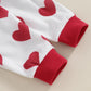 Kupretty Toddler Baby Girl Valentines Day Outfits Heart Waffle Knit Sweatshirts And Pants Set Fall Winter Spring Clothes (Red, 6