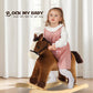 Plush Rocking Horse, Soft Filling Ride on Pony, Rocking Animal, Stuffed Rocker for Kids 18 Months and up (Dark Brown)
