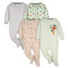 Gerber Unisex Baby 4 Pack 'N Play Footie And Toddler Sleepers, Happy Veggies, 6-9 Months Us