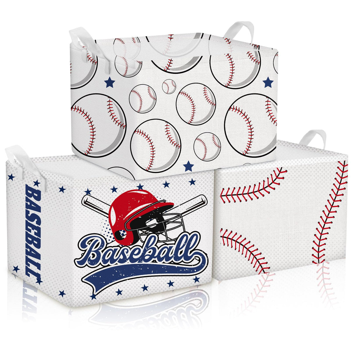 CHENGU 3 Pcs Baseball Storage Basket for Gifts Empty Baseball Baskets