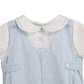 Petit Ami Baby Boys' Side Tab Pintuck Gingham Romper, 9 Months, Blue