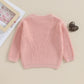 Baby Girl Cute Long Sleeve Crew Neck Love Embroidery Sweater Toddler Valentine Day Outfits (Pink Heart, 0-3 Months)
