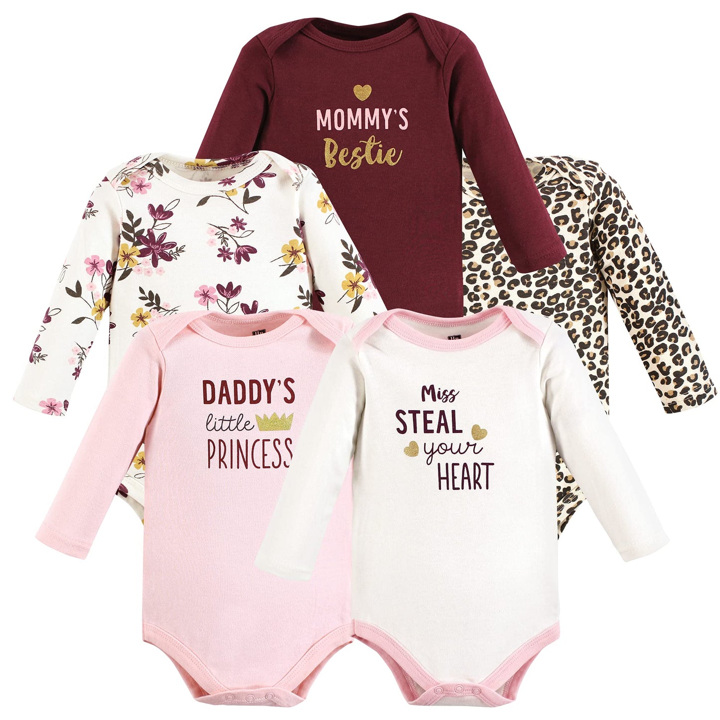 Hudson Baby Baby Girls Cotton Long-Sleeve Bodysuits And Toddler T Shirt Set, Steal Your Heart, 3-6 Months Us