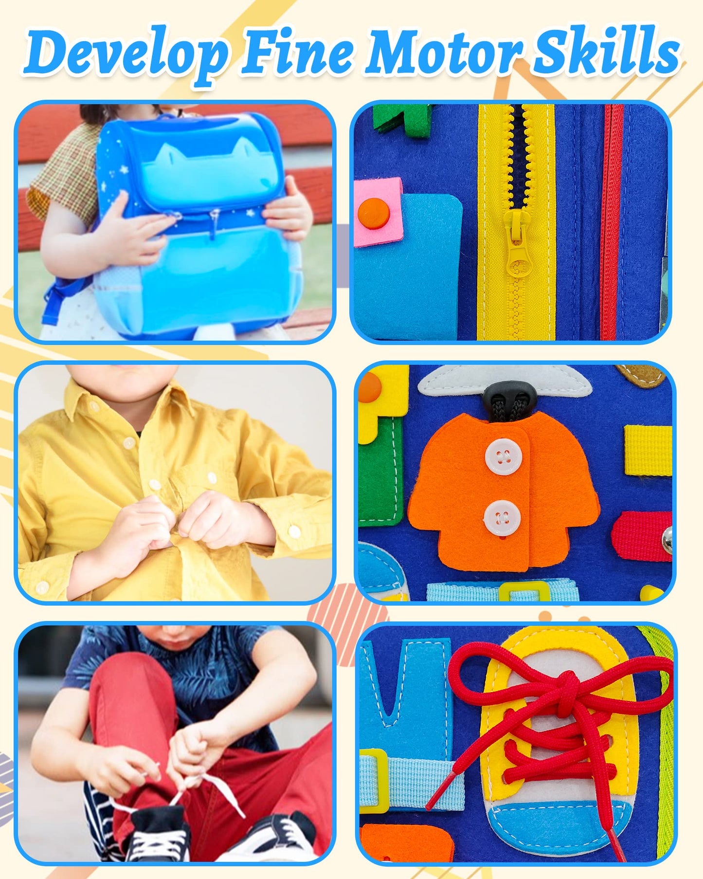 Exorany Busy Board Montessori Toys for Toddler Boys & Girls Birthday Gifts, Sensory Toys for Toddlers, Educational Travel Presch