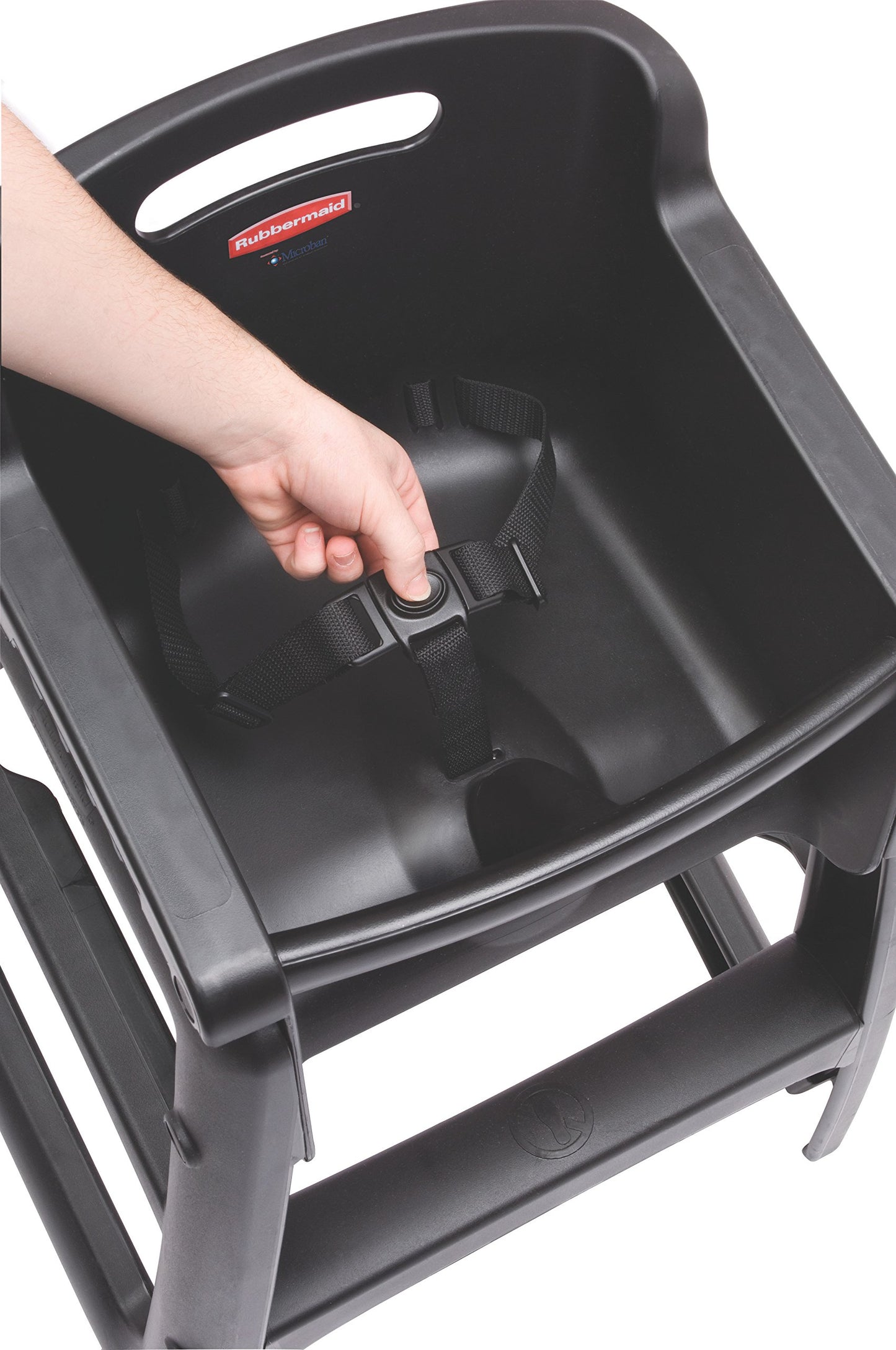 Rubbermaid Commercial Products Sturdy High-Chair, 33Lb Capacity, Black, Pre-Assmbled, Stackable, Fits Under Table For Child/Baby