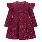 Odoldi Red Velvet Christmas Dress Baby Long Sleeve Velvet Ruffle Sequin Dresses Toddler Girls Fall Winter Princess Pageant Birth