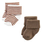 Hudson Baby Unisex Baby Cotton Rich Newborn And Terry Socks, Neutral Brown, 0-6 Months