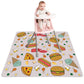 Welspo Splat Mat For Under High Chair, Washable Large Baby Splash Mat, Anti-Slip Silicone Spot Waterproof Floor Mat, Food Catche