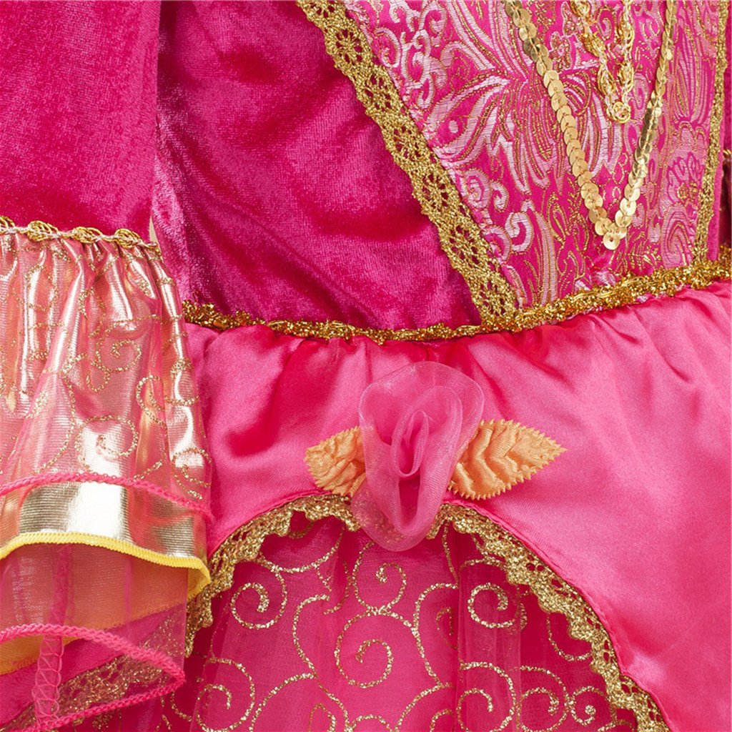 Dreamhigh Sleeping Beauty Princess Girls Costume Dress With Cosplay Accessorries Size 9-10 Years Rose