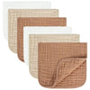 Migiol Baby Burp Cloth 100% Cotton Newborn Cotton Muslin Burp Cloth 10X20 Inches (White & Coffee 6 Pieces)