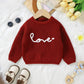 Ayalinggo Valentines Baby Girl Boy Outfit Toddler Knit Sweater Long Sleeve Crewneck Sweatshirt St Patricks Day Clothes (Red Love