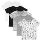 Honest Baby Organic Cotton Short Sleeve T-Shirt Multi-Packs, 5-Pack Pattern Play, 6-9 Months
