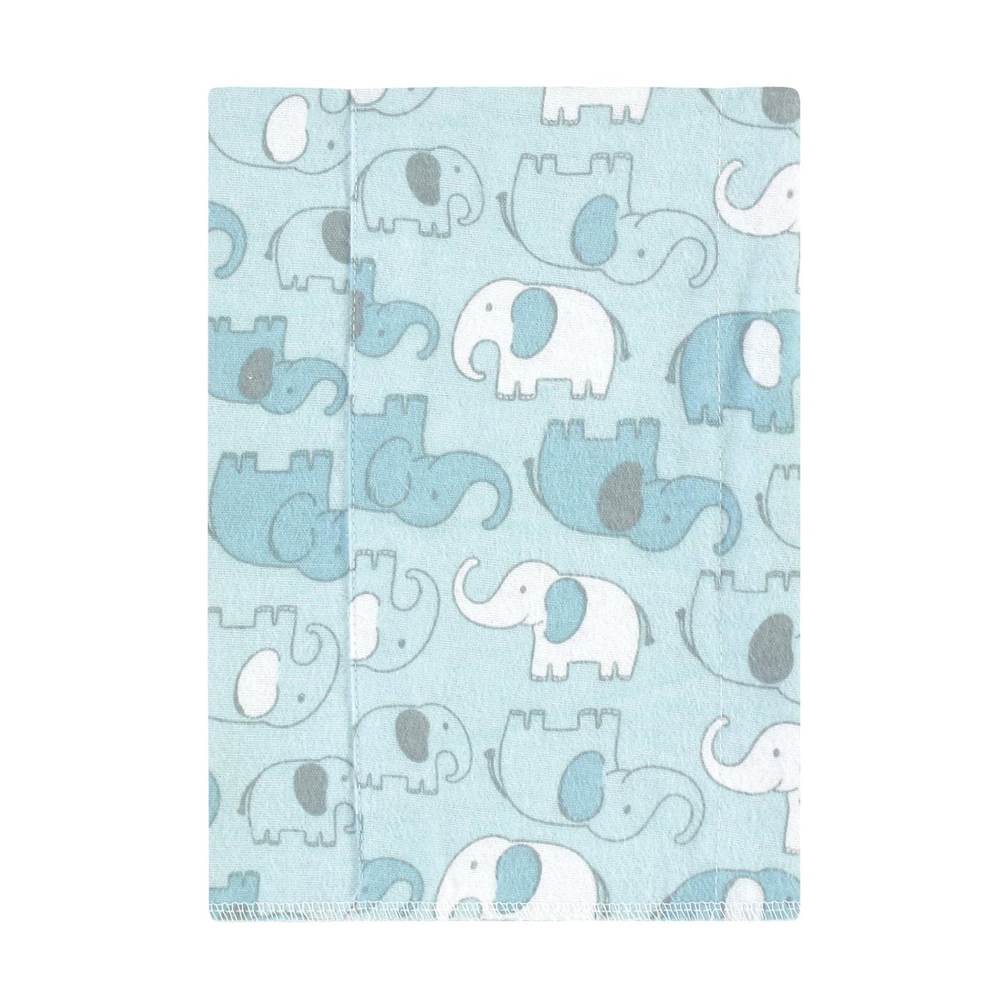Hudson Baby Unisex Baby Cotton Flannel Burp Cloths, Boy New Elephant 4-Pack, One Size