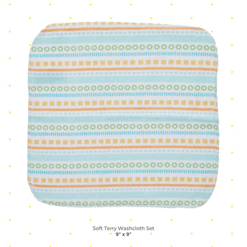 Spasilk Baby Washcloth Wipes Set For Newborn Boys And Girls, Soft Terry Washcloth Set, Pack Of 10, Yellow Lines