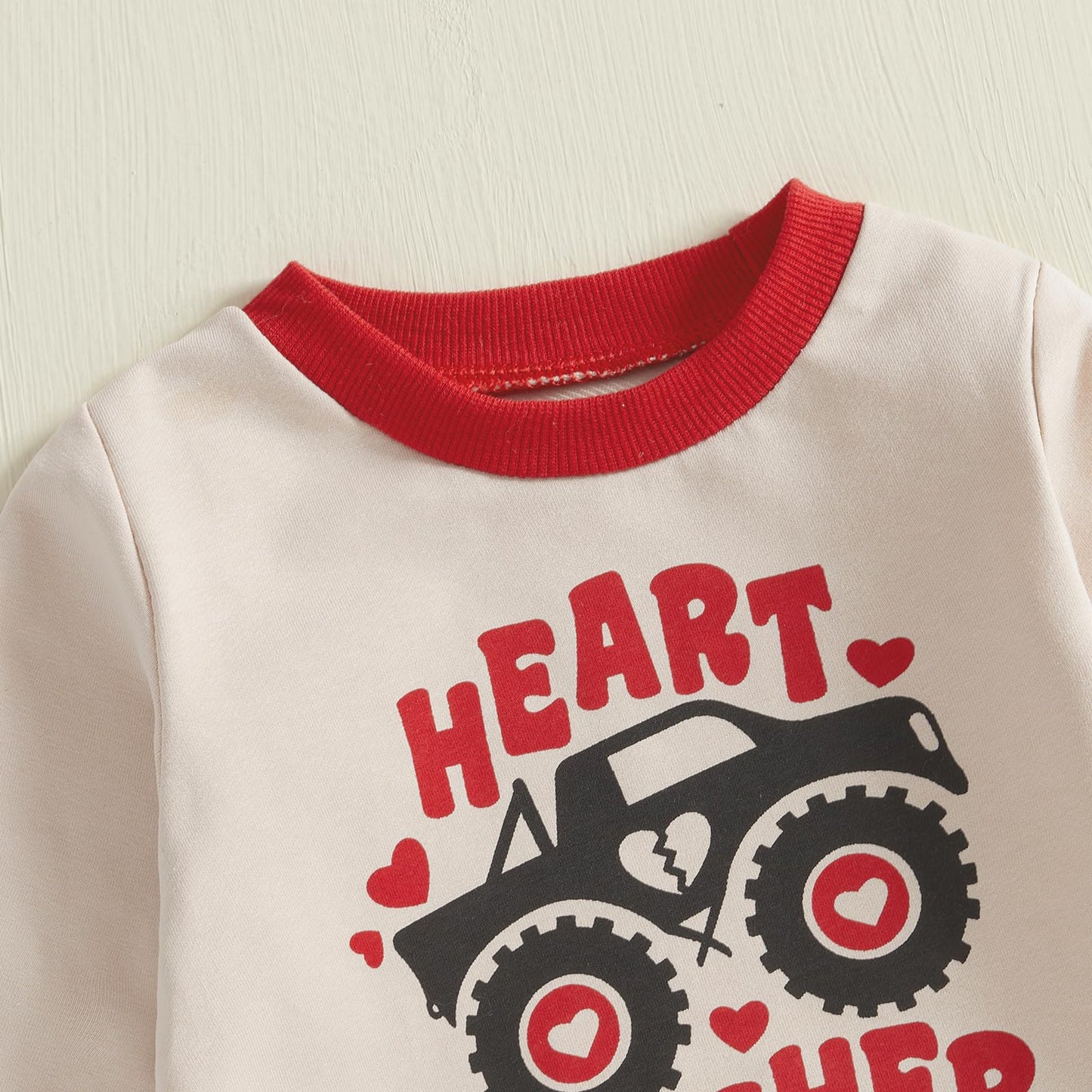 Baby Boy Fall Clothes Set Long Sleeve Letter Print Sweatshirt Pants Valentines Day Outfits 6 12 18 24 Months 2T (Red Crusher, 2-
