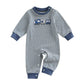Mieeyali Newborn Baby Boy Clothes Truck Train Jumpsuit Striped Waffle Knit Romper One Piece Fall Winter Outfits (Blue Car B, 3-6
