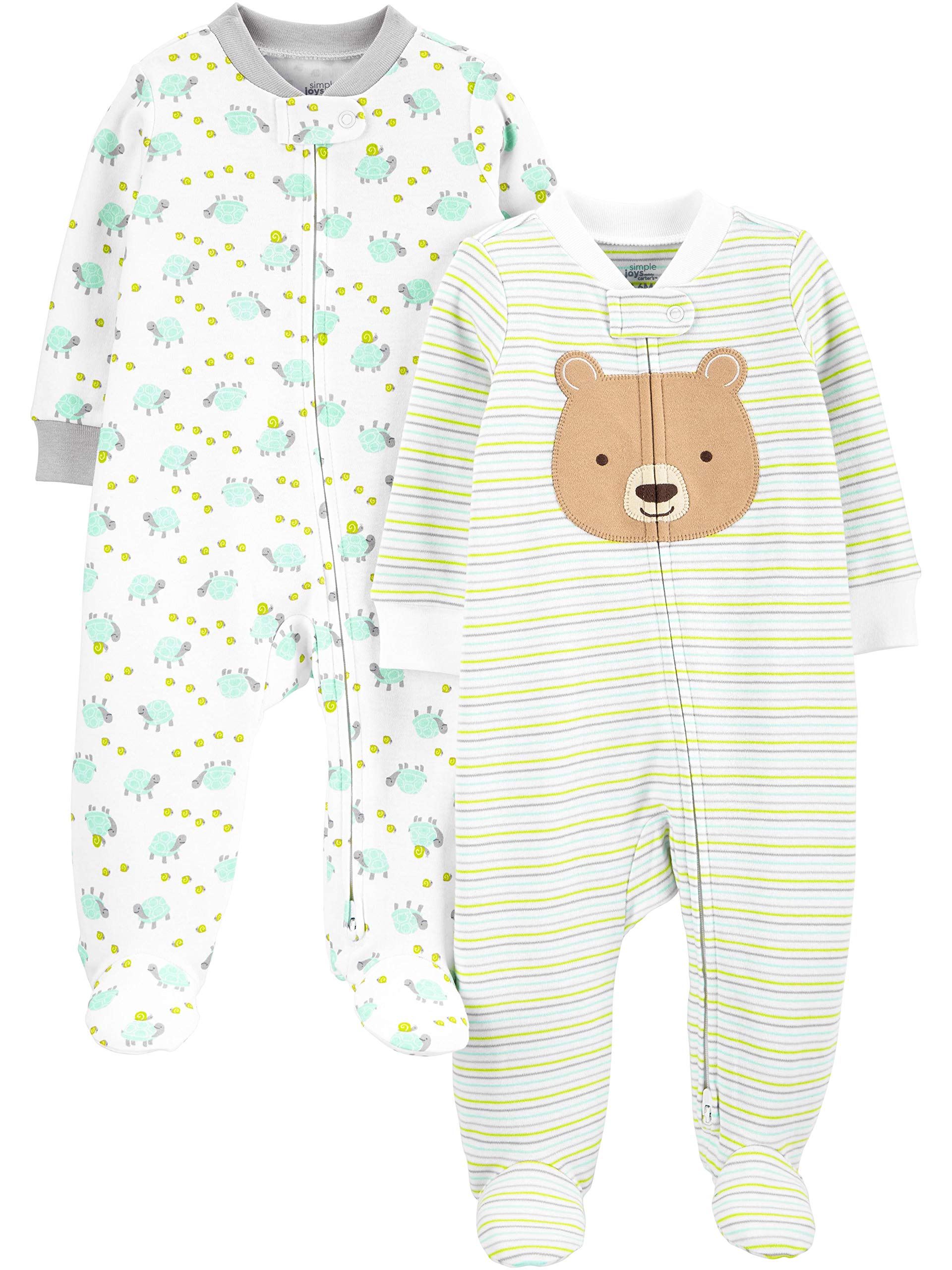 Simple Joys by Carters Baby 2-Pack 2-way Zip Cotton Footed Sleep and Play