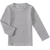 Baby Girls Boys Long Sleeve Tee Shirts Little Kids Cotton Striped Crew Neck Tops (White,6M)