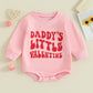 Fiomva Valentines Day Baby Girl Outfit Newborn Bubble Romper Toddler Crewneck Sweatshirt Infant Cute T Shirt Clothes (C1 Daddy'S