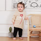 Visgogo Toddler Girl Boys Valentine'S Day Knit Sweater Long Sleeve O Neck Letter Heart Embroidery Pullover Knitwear (Beige, 12-1