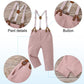 Yallet Toddler Baby Boy Clothes Suit Gentleman Wedding Outfits, Formal Dress Shirt+Bowtie+Suspender Pants(Pink, 18-24 Months)