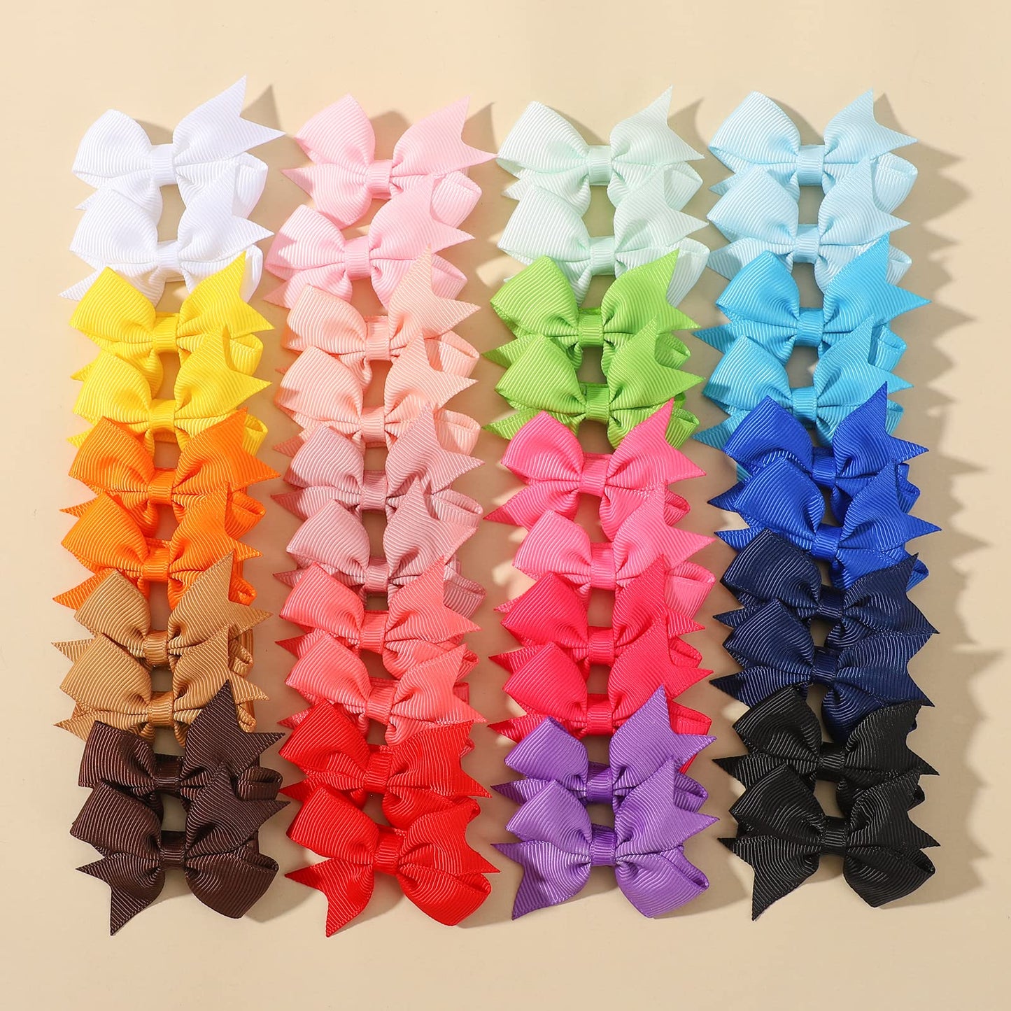 40Pcs 2 Inch Baby Hair Bows Clips For Girls Grosgrain Ribbon Fully Lined Infant Hair Clips Accessories For Baby Girls Newborns T