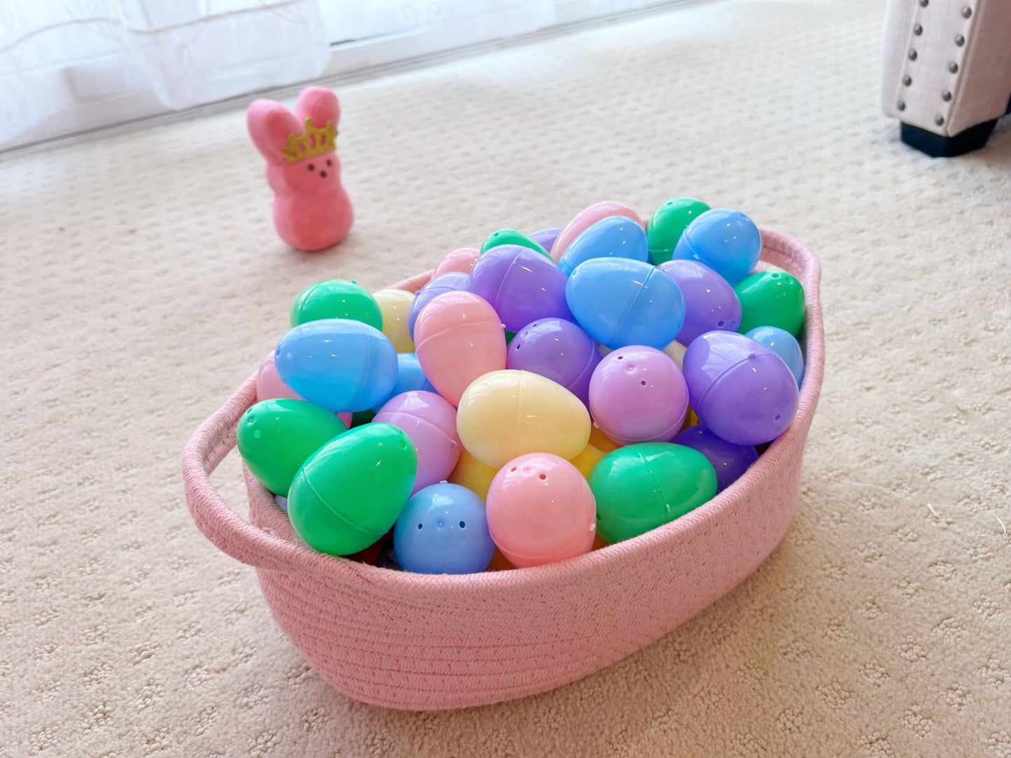 Giftexpress Pink Woven Basket - 13' X 8' X 5' Cotton Rope Organizing Baskets For Baby Items Or Cat & Dog Toys - Cute Soft Gif