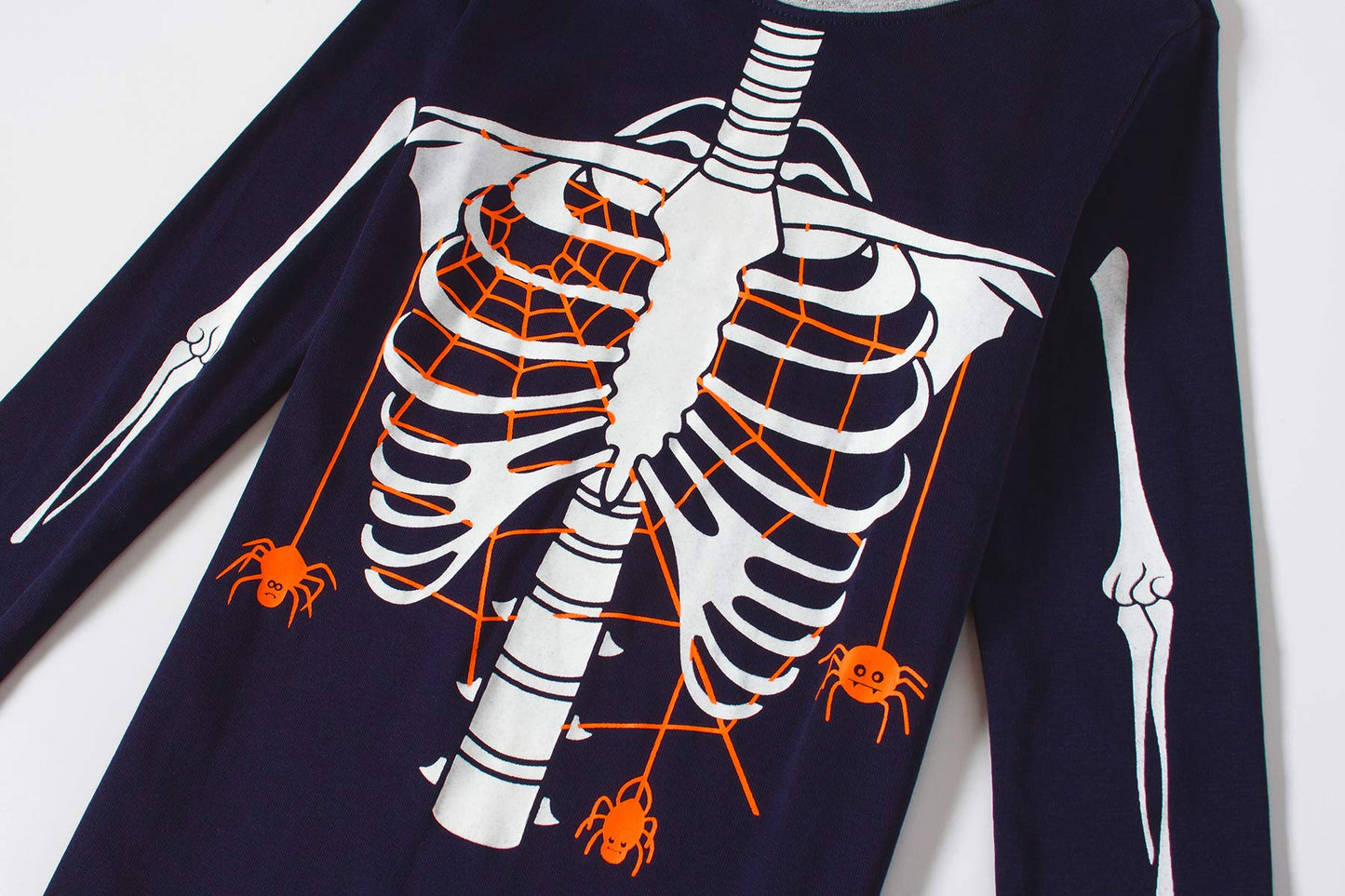 Family Feeling Baby Infant Boys Girls Glow-In-The-Dark Skeleton Halloween Pajamas Sets Long Sleeve Kids Toddler Pjs Blue Size 18