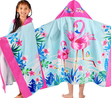 Voova & Movas Hooded Bath Towels For Girls (3-10Years) | Soft Thick Absorbent Cotton For Kids 3T-10 Years | Perfect For Kids Bea