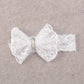 Nishine 2 Pack Baptism White Newborn Bowknot Headbands Baby Christening Hair Bows Headwrap Toddler Hairband (Circle Button)