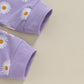 Ciycuit 3Pcs Baby Girl Fall Outfits Daisy Sweatshirt + Pants + Headband Infant Fall Winter Clothes Purple 2-3T