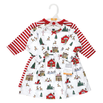 Hudson Baby Girls' Cotton Dresses, North Pole, 12-18 Months