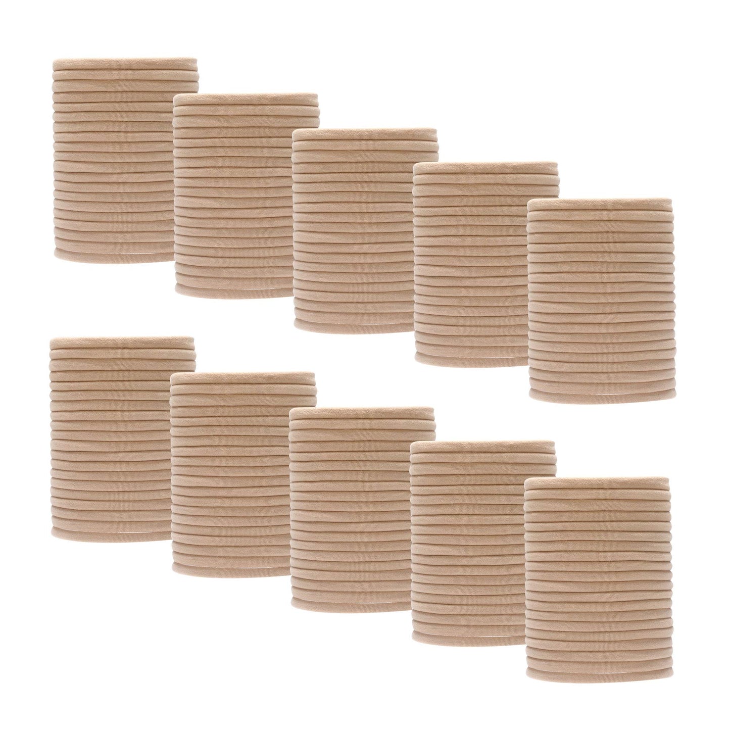 Insowni 200 Pack Bulk Wholesale Super Soft Stretchy Diy Nylon Headbands Hair Bands For Baby Girls One Size Fits All (Khaki)
