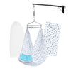 Beetot Baby Set | Pure Cotton Cloth, Removal Pad, Mosquito Net, Spring, Triangle And Window Hanger | Fs- (Blue, Floral Design)