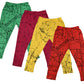 IndiWeaves Girls Combo Pack of Cotton Printed Capri (Green/Maroon/Yellow/Orange_1314 Years) Pack of 4
