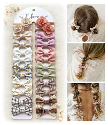 Boutique Baby Hair Ties For Infants Ouchless, 24 Pcs Hair Bow Ties For Toddler Girls' Fine Hair, Soft Elastic Pigtails Ponytail