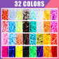 32 Colors Rubber Bands For Hair 2000 Pieces Small Elastic Baby Hair Ties With 8 Hair Styling Tools Mini Hair Accessories For Gir