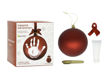 Pearhead Babyprints Diy No Bake Handprint Or Footprint, Holiday Ball Ornament, Baby Holiday Ornament, Baby'S First Christmas Orn