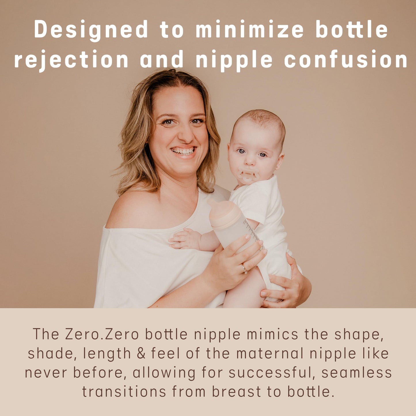 Suavinex Zero.Zero Adaptable Flow Asymmetrical Silicone Nipple, 2 Pack (0M+), Fair