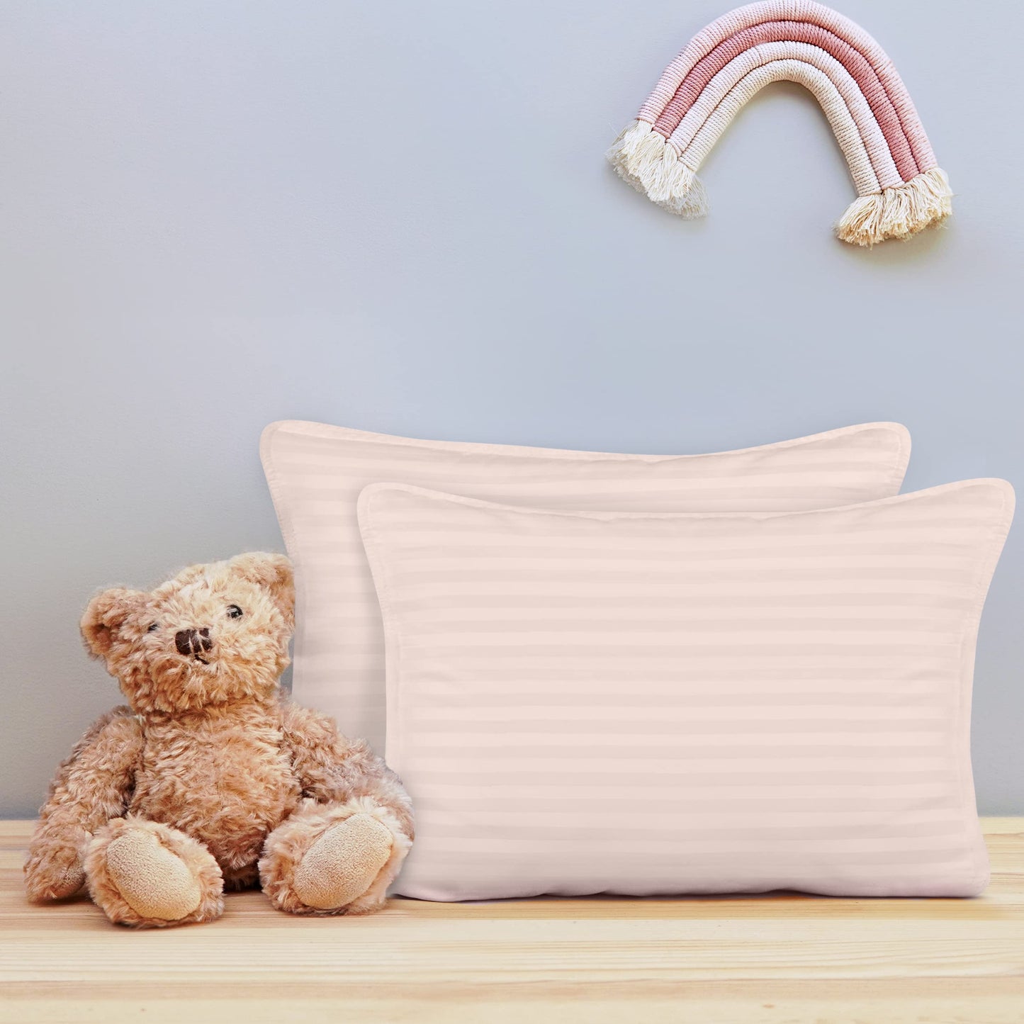 Utopia Bedding Toddler Pillow (Light Pink, 2 Pack), 13X18 Pillows For Sleeping, Soft And Breathable Cotton Blend Shell, Small Ki